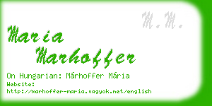 maria marhoffer business card